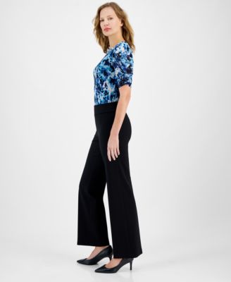 Petite High-Rise Pull-On Knit Trousers