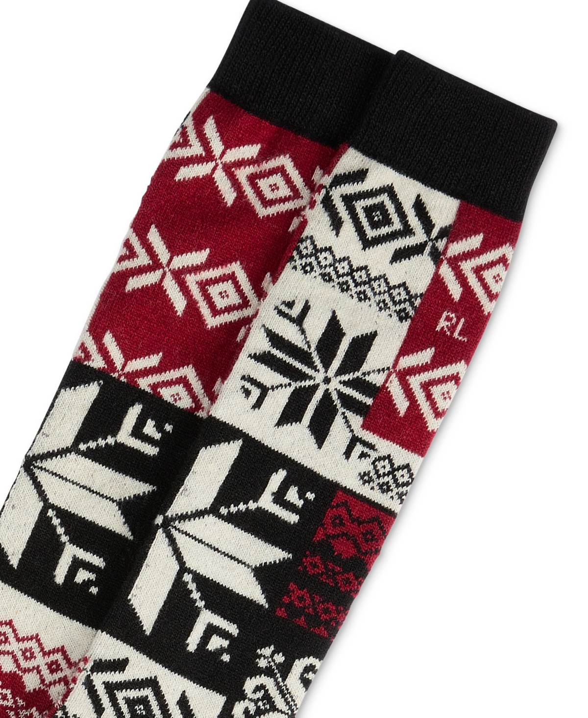 Polo Ralph Lauren Women's Holiday Nordic Snowflake Knee Socks In Black