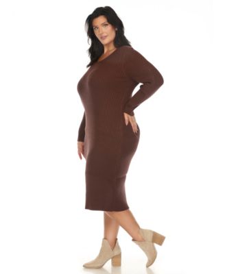 Plus Size Rib Midi Sweater Dress