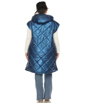 Plus Size Metallic Puffer Vest Jacket