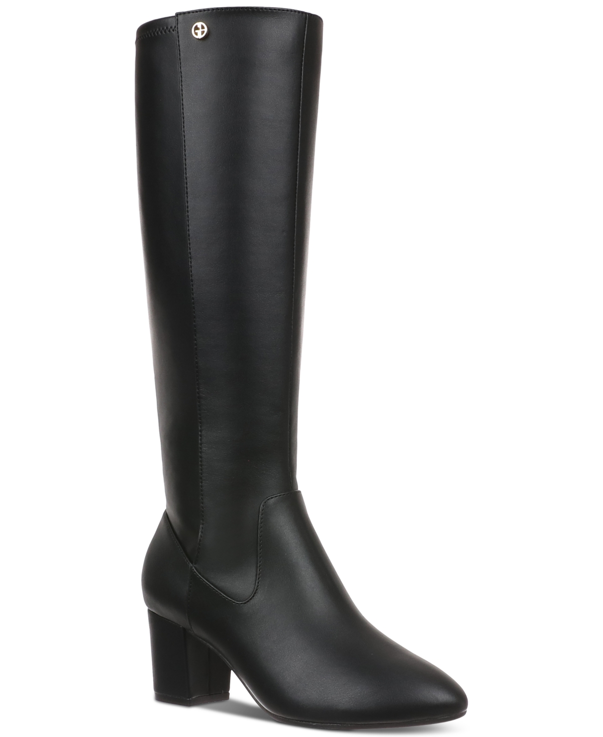 Giani Bernini Mia Womens Leather Tall Knee-high Boots In Black Smooth