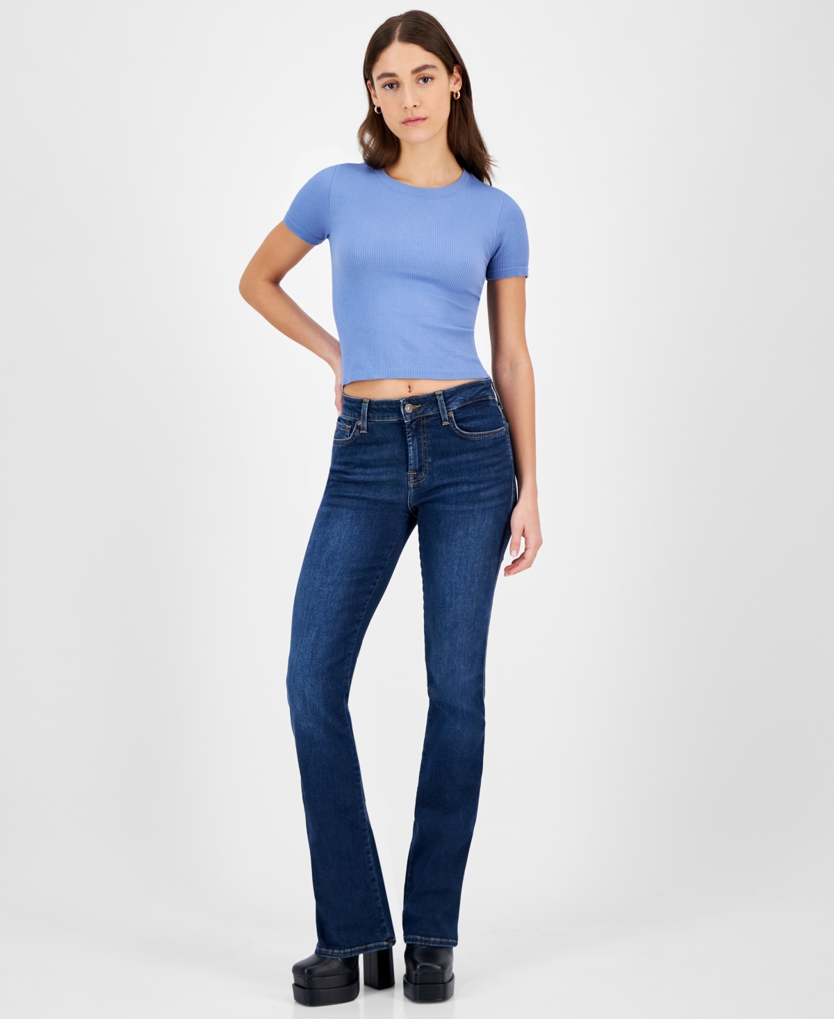 7 For All Mankind Women's Kimmie Mid-rise Bootcut Jeans In Freesia