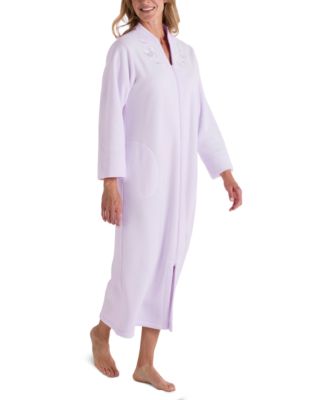 Miss Elaine - Women's Zip-Front Long-Sleeve Fleece Robe
