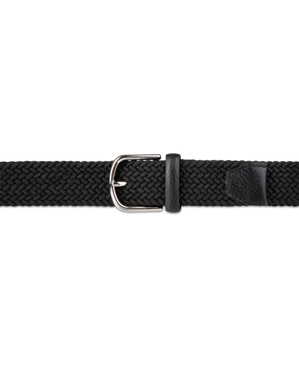 Cole Haan Men's Fully Adjustable Stretch Casual Corded Web Belt In Black