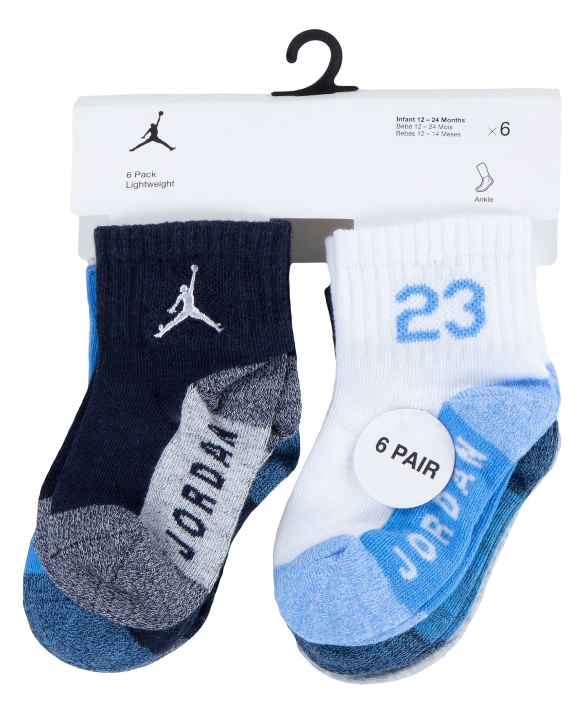 Jordan Baby and Toddler Boys Core Jumpman Ankle Socks, Pack of 6