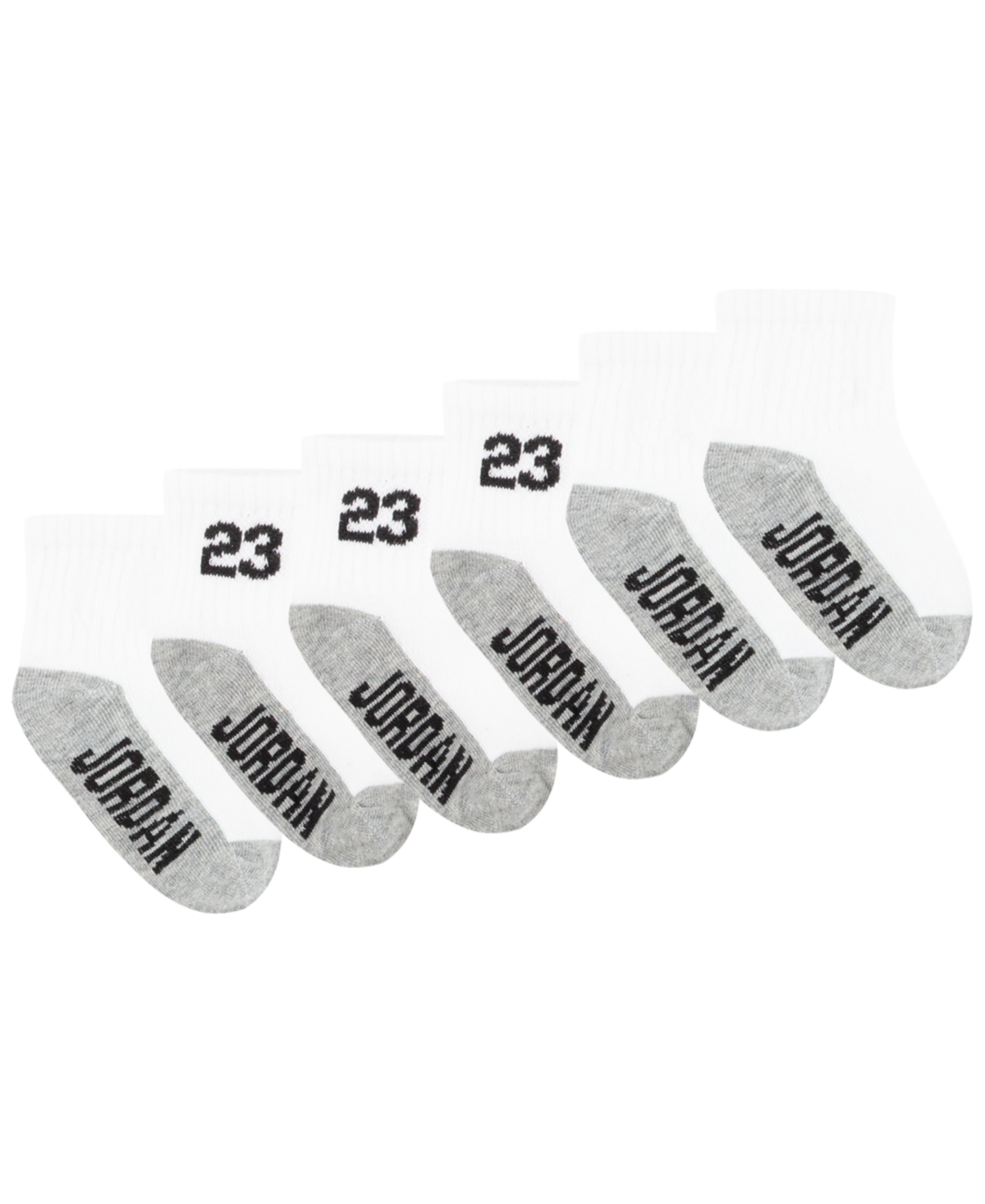 Jordan Baby And Toddler Boys Core Jumpman Ankle Socks, Pack Of 6 In White