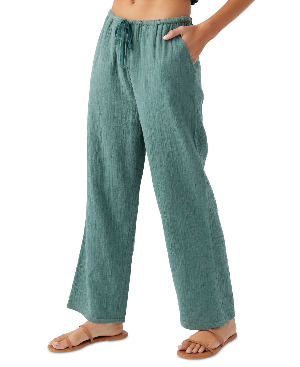 O'Neill Juniors' Brenda Cotton Gauze Wide-Leg Pants