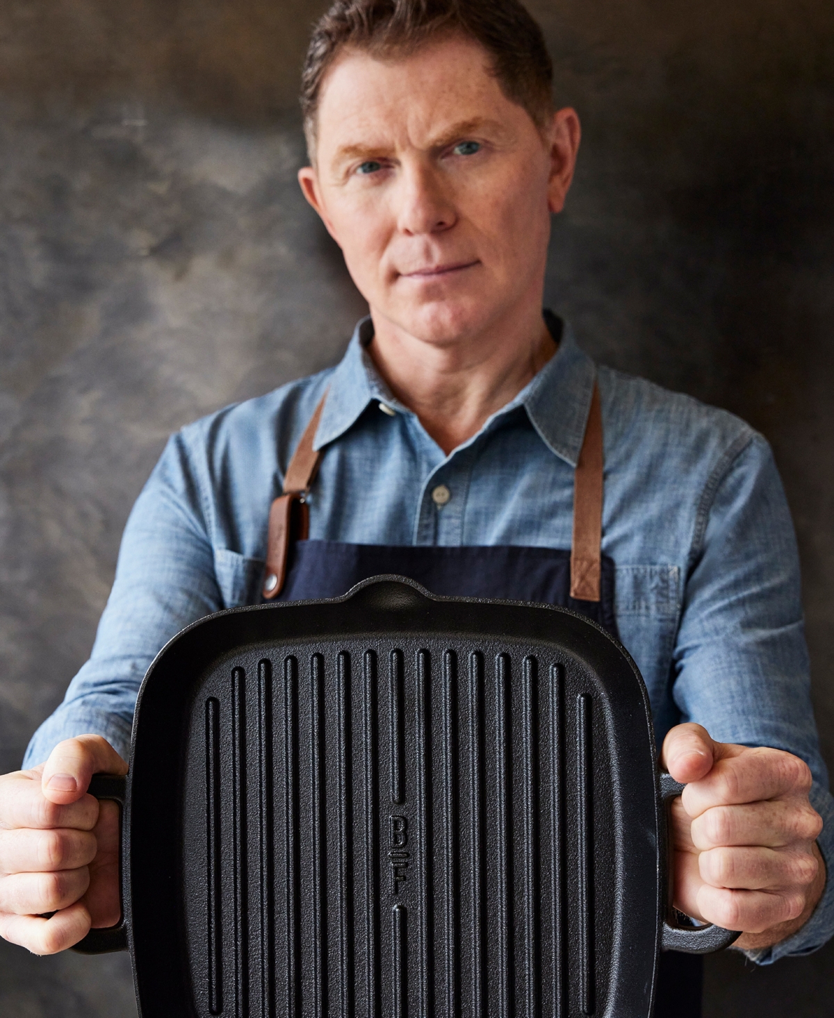 Greenpan X Bobby Flay Cast Iron 11" Square Grill Pan In Black