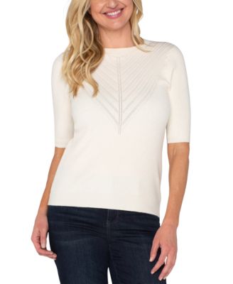 Liverpool Los Angeles - Women's Elbow-Sleeve Crewneck Sweater