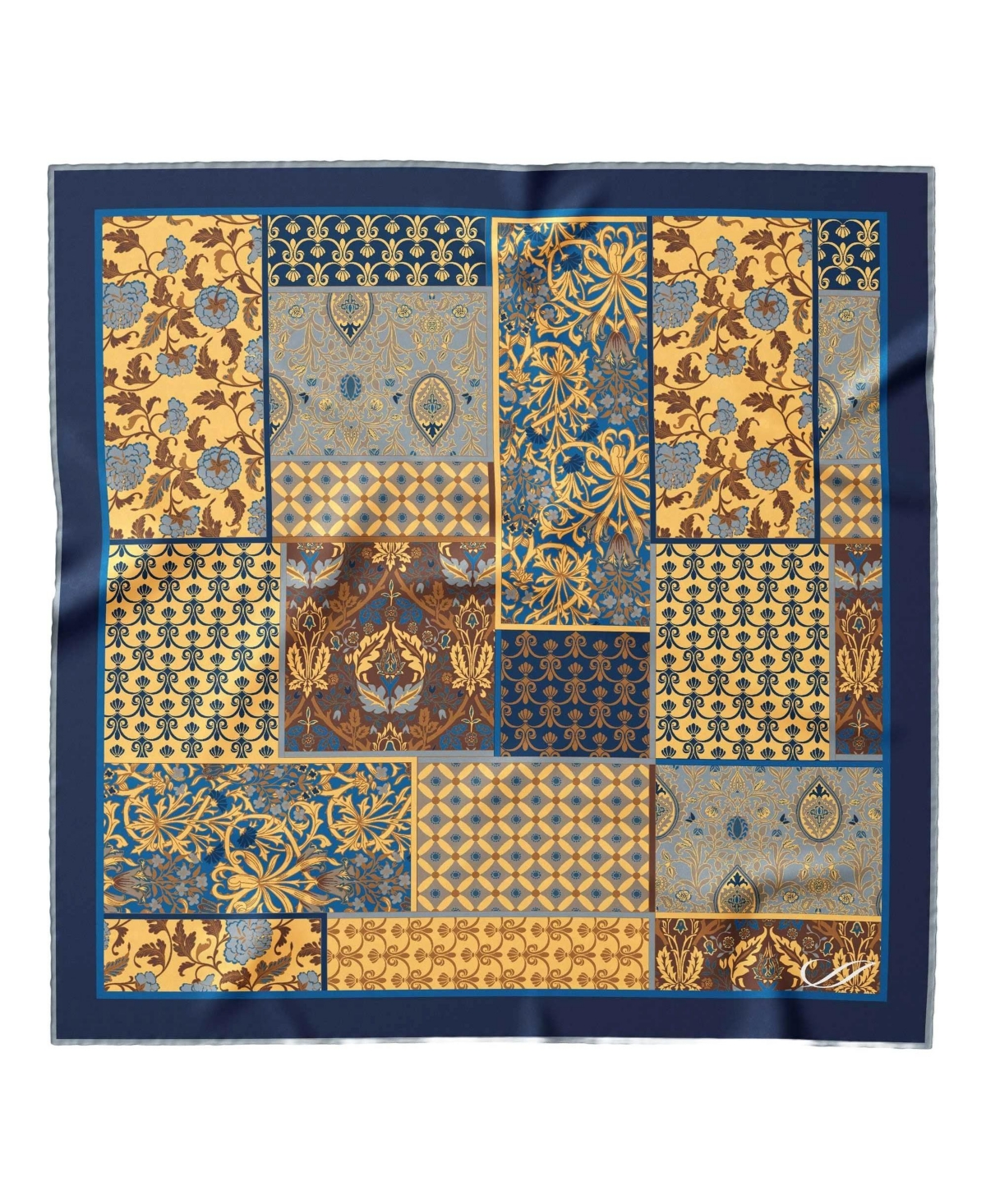 Elizabetta Men's Portici - Silk Pocket Square for Men - Yellow and blue