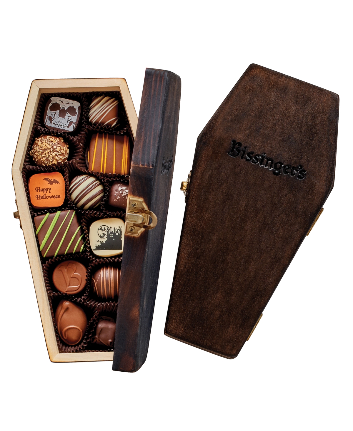 Bissinger's Handcrafted Chocolate Halloween Wooden Coffin Box Of Assorted Chocolates, 13 Piece In No Color