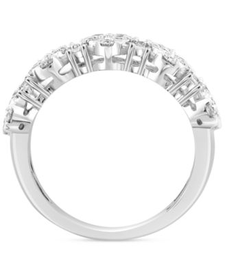 EFFY&reg; Diamond Round & Baguette Cluster Ring (1-1/6 ct. t.w.) in 14k White Gold