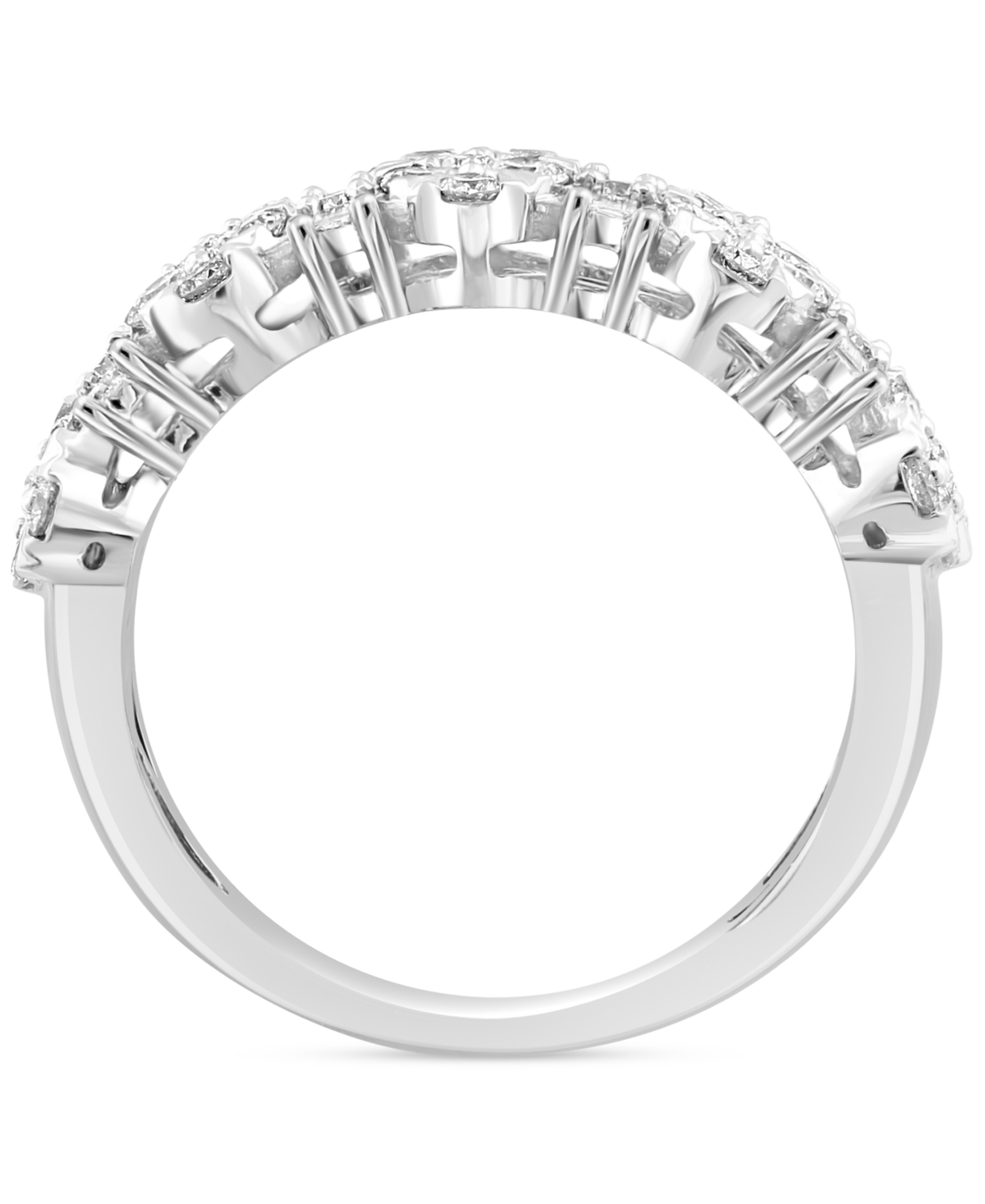 Effy Collection Effy Diamond Round & Baguette Cluster Ring (1-1/6 Ct. T.w.) In 14k White Gold In White Gold