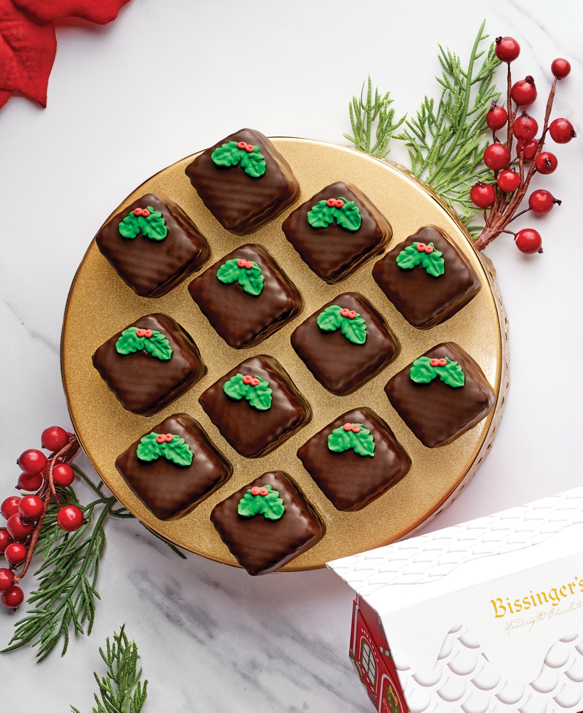 Bissinger's Holiday Dark Chocolate Petit Fours, 12 Piece