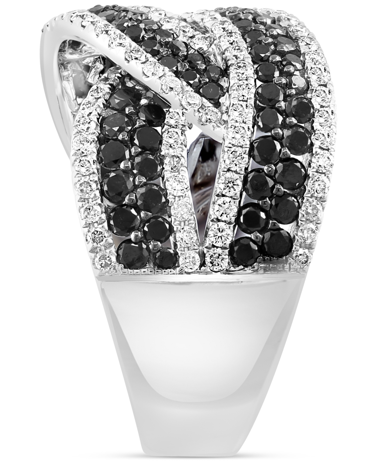 Effy Collection Effy Black & White Diamond Knot Ring (2-1/3 Ct. T.w.) In 14k White Gold In White Gold
