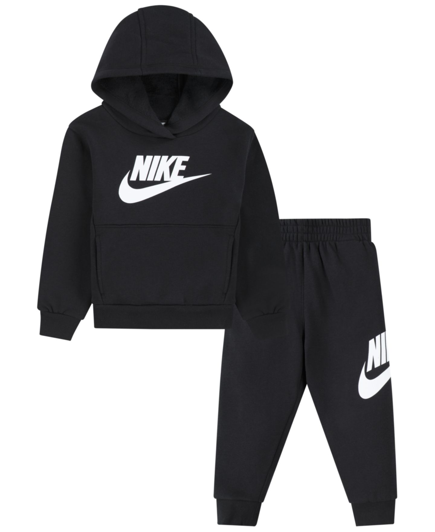 Комплект Nike Club Fleece Long-Sleeve Hoodie and Pants, 2-Piece Set для малышей, цвет: Чёрный — фото 1