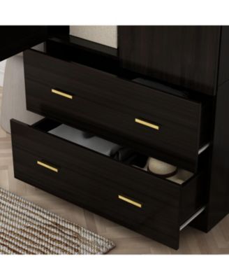 2-Door Armoires and Drawers with Mirror and Storage Shelves