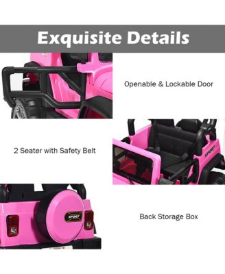 12V Kids Ride On Car 2 Seater Truck RC Electric Vehicles w/ Storage Room