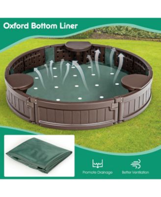 Sandbox with Built-in Corner Seat and Cover