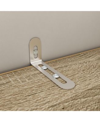 1 PC Wood Grain Rattan Doors Design Wardrobe with 5-Drawers Armoires