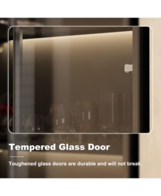 LED Lights Buffet Display Cabinet Bookcase With Glass Doors, Aluminum Framed