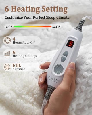 Waffle Sherpa Electric Heated Throw Blanket, 50&amp;#x22; x 60&amp;#x22;