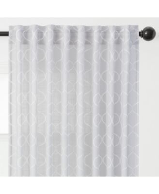 Premium 2-Panel Light Filtering Curtains - Semi Sheer for Living Room, Bedroom, Kitchen - 52" x 63" - Ogee Beige