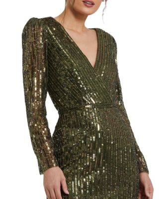 Women's Long Sleeve Sequined Mini Dress