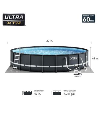 26333EH 20' x 48" Round Ultra XTR Frame Swimming Pool Set with Filter Pump