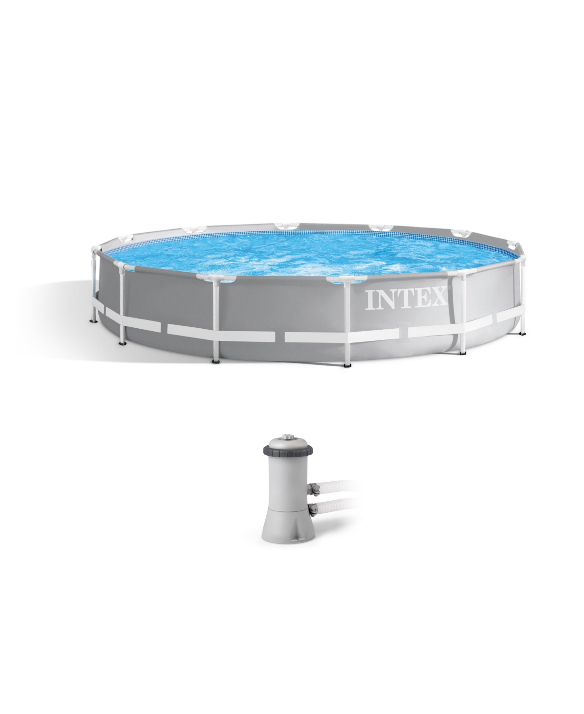 26711EH 12 foot x 30 inch Prism Frame Above Ground Swimming Pool with Pump - Gray