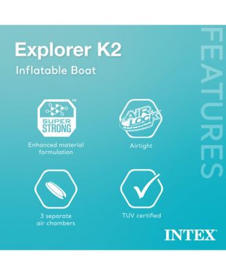 Explorer K2 2-Person Inflatable Kayak Set with Oars and Air Pump, Yellow