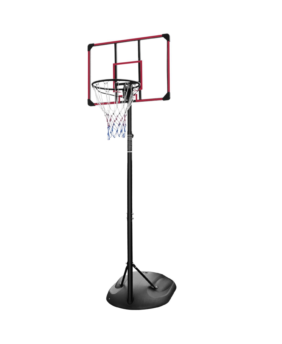 Slickblue Portable Basketball Hoop System with Adjustable Stand, for Youth and Adults, Indoor/Outdoor - Red