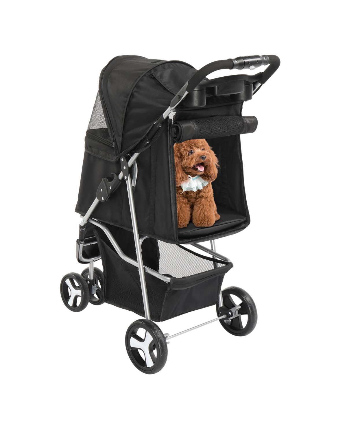 Slickblue 3-Wheel Pet Stroller – Maneuverable and Comfortable for Pets