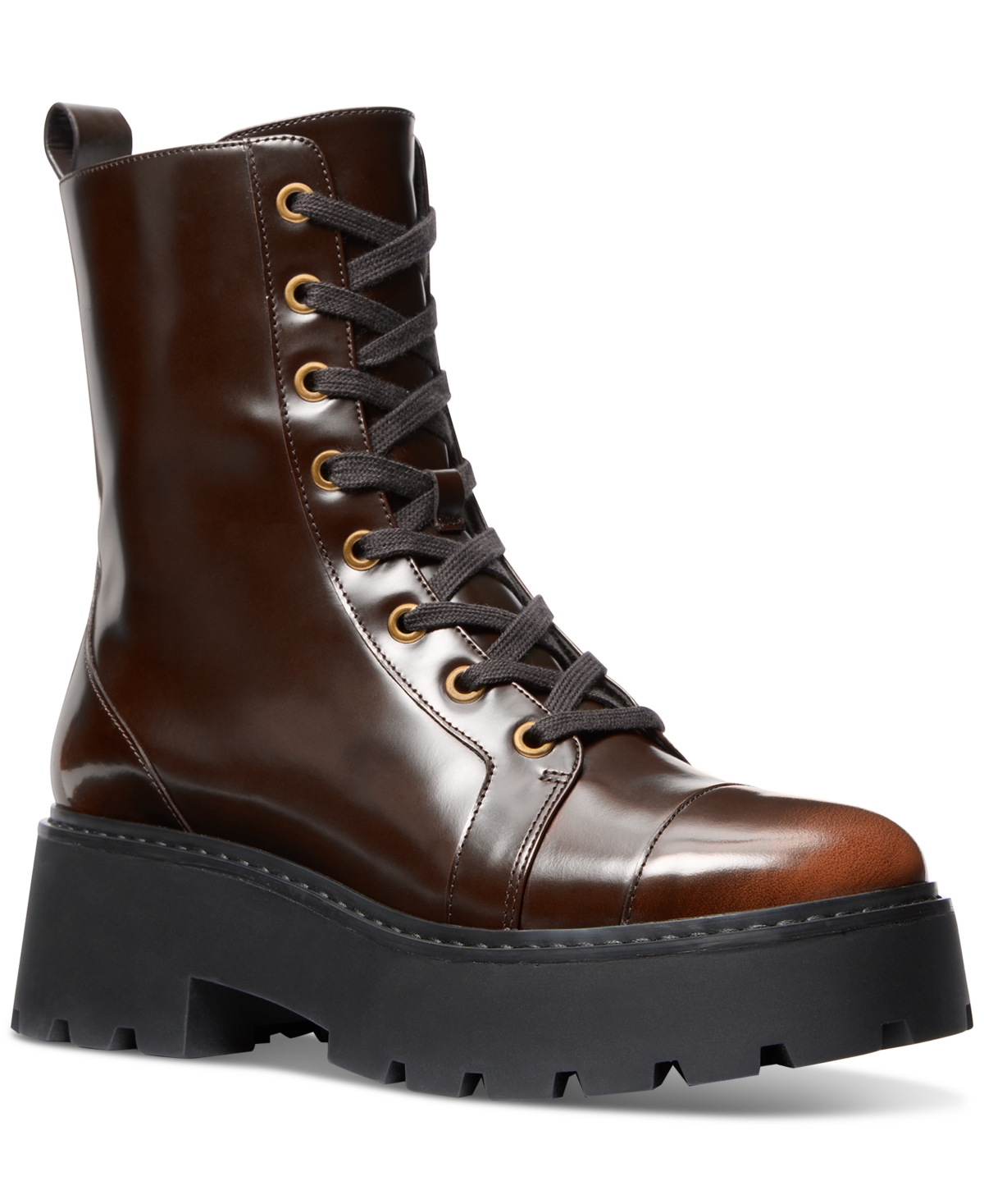 Michael Michael Kors Women's Blake Burnished Leather Lug-Sole Booties