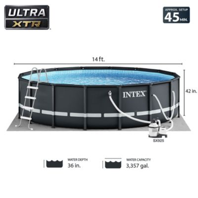 Ultra XTR Frame 14' x 42" Round Above Ground Outdoor Swimming Pool Set
