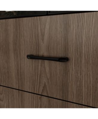 Brown Wood 13-Shelf Standard Bookcase with Pop up Glass Doors