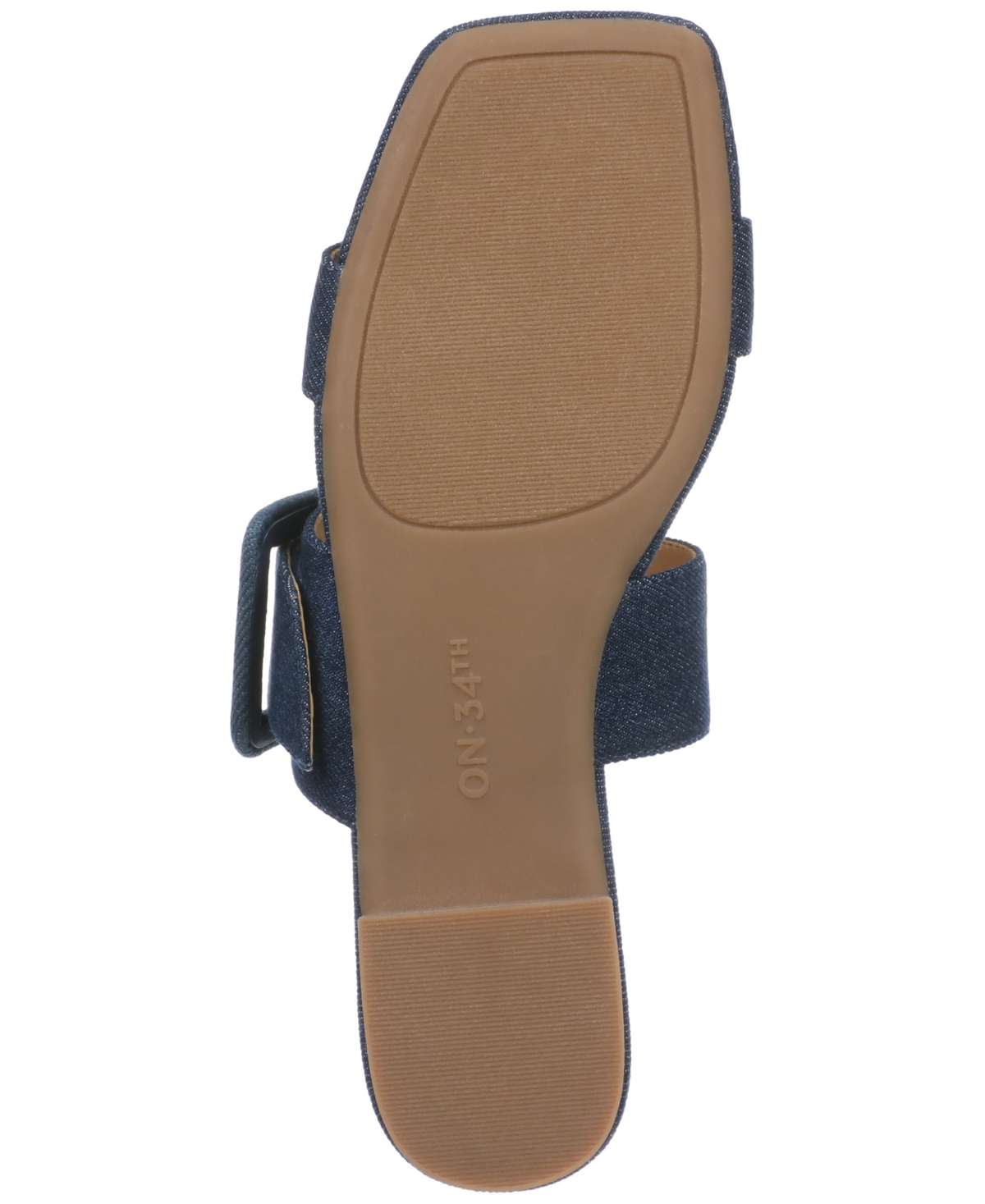 On 34th Women's Paulina Buckled Two-band Flat Sandals, Created For Macy's In Denim Fabric