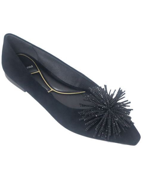 Женские балетки-слипоны Kenneth Cole New York Natasha, цвет: Чёрный замшевый