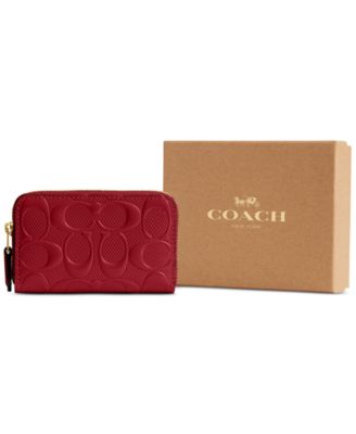 COACH Small Signature Patent Leather Zip Around Wallet Macy s