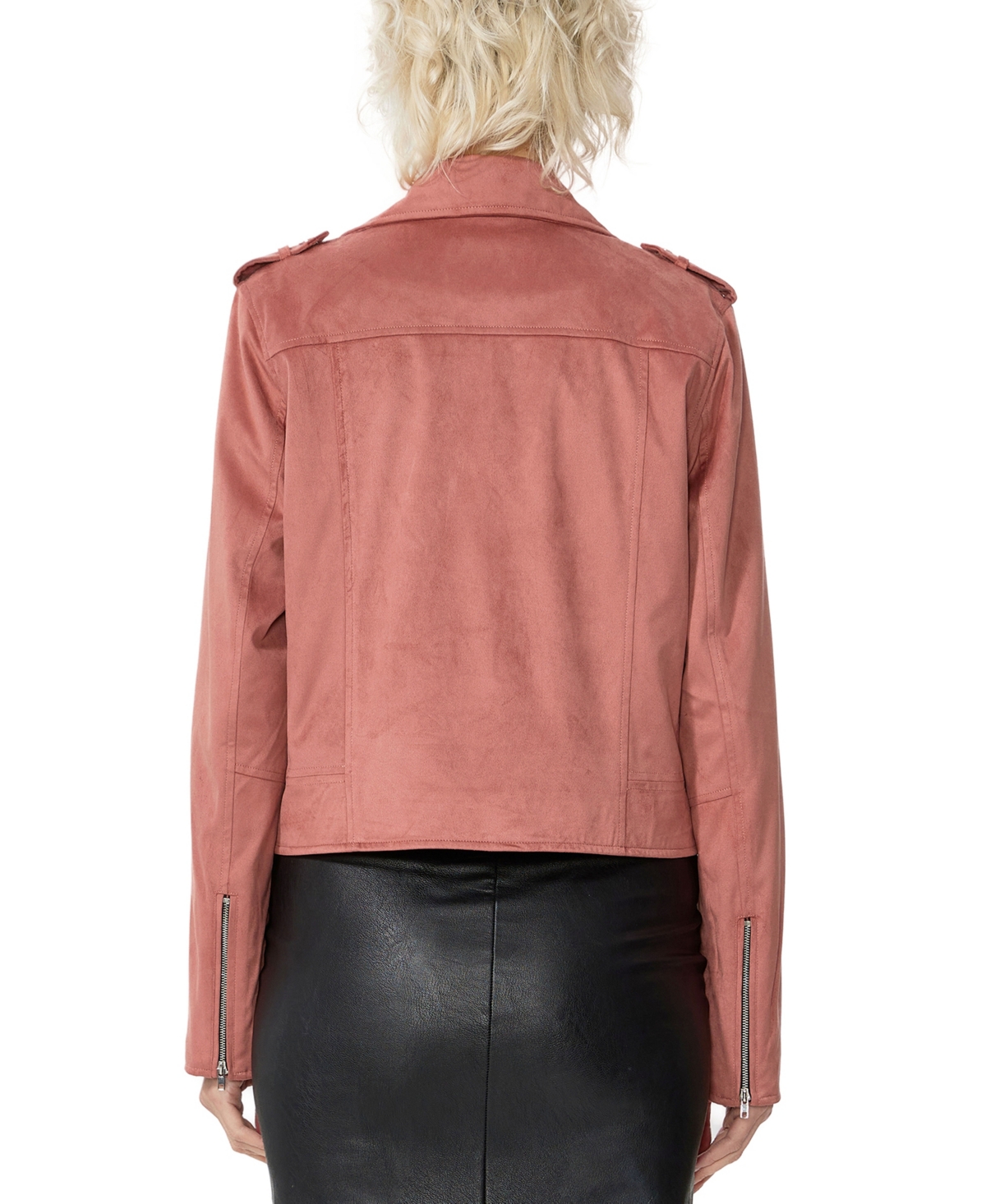 Kimi & Kai Women's Willa Faux Suede Moto Jacket In Pink
