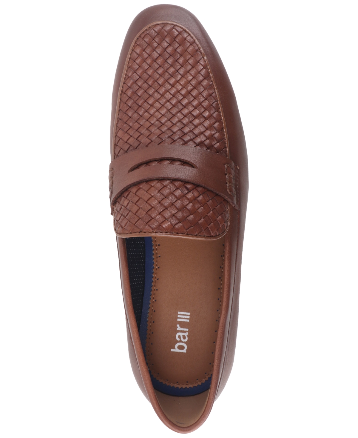 Bar Iii Men's Beau Basketweave Apron Toe Penny Loafers, Created For Macy's In Brown Sm