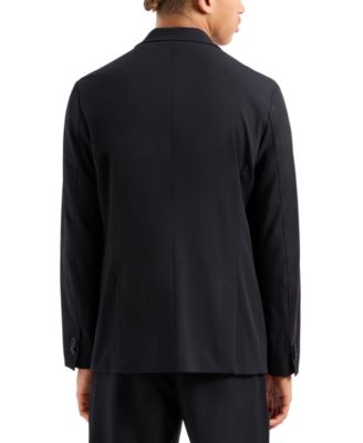 Men's Solid Notch Lapel Stretch Blazer