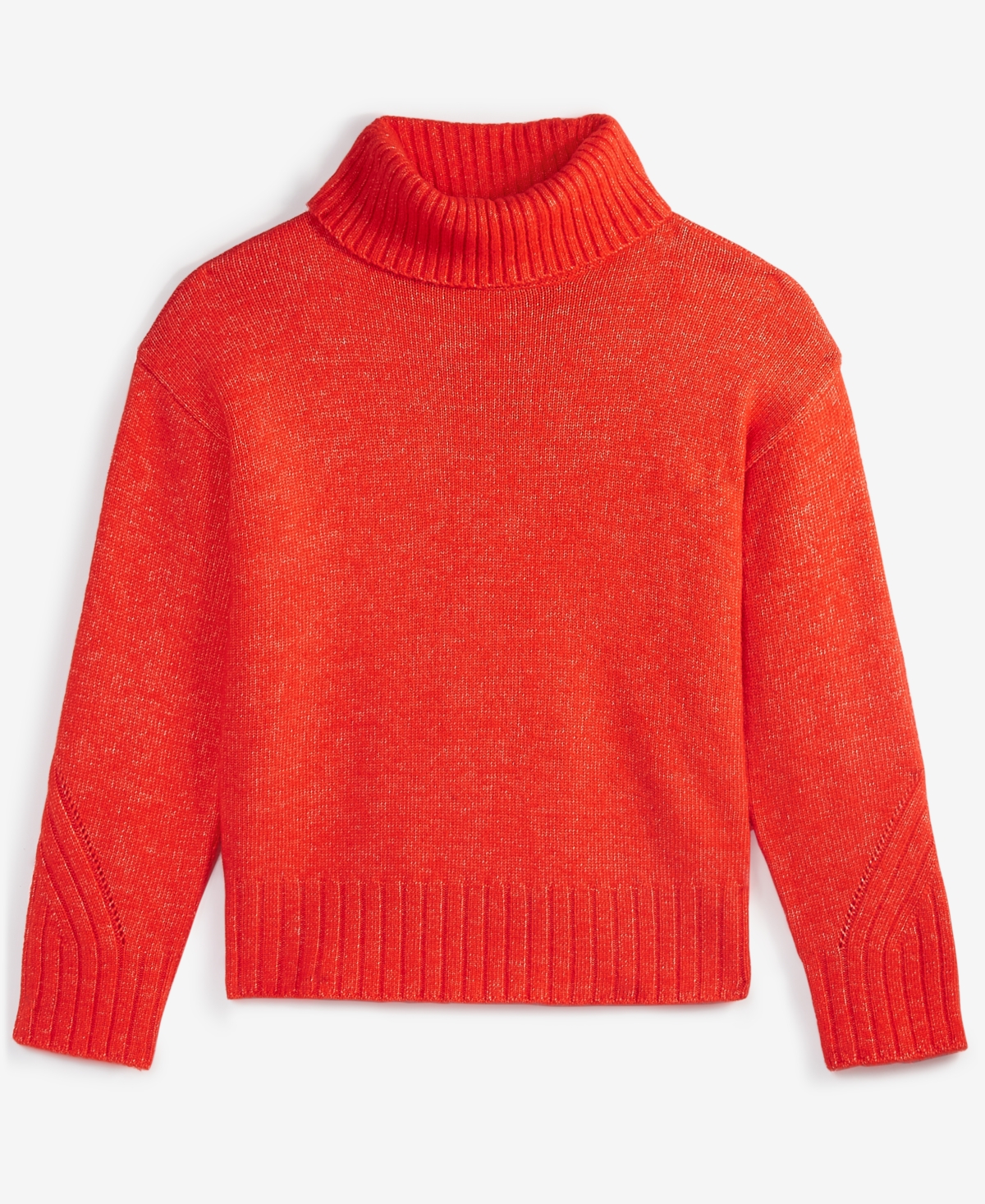 On 34th Women's Relaxed Ribbed-detail Turtleneck Sweater, Exclusively At Macy's In Fiery Red
