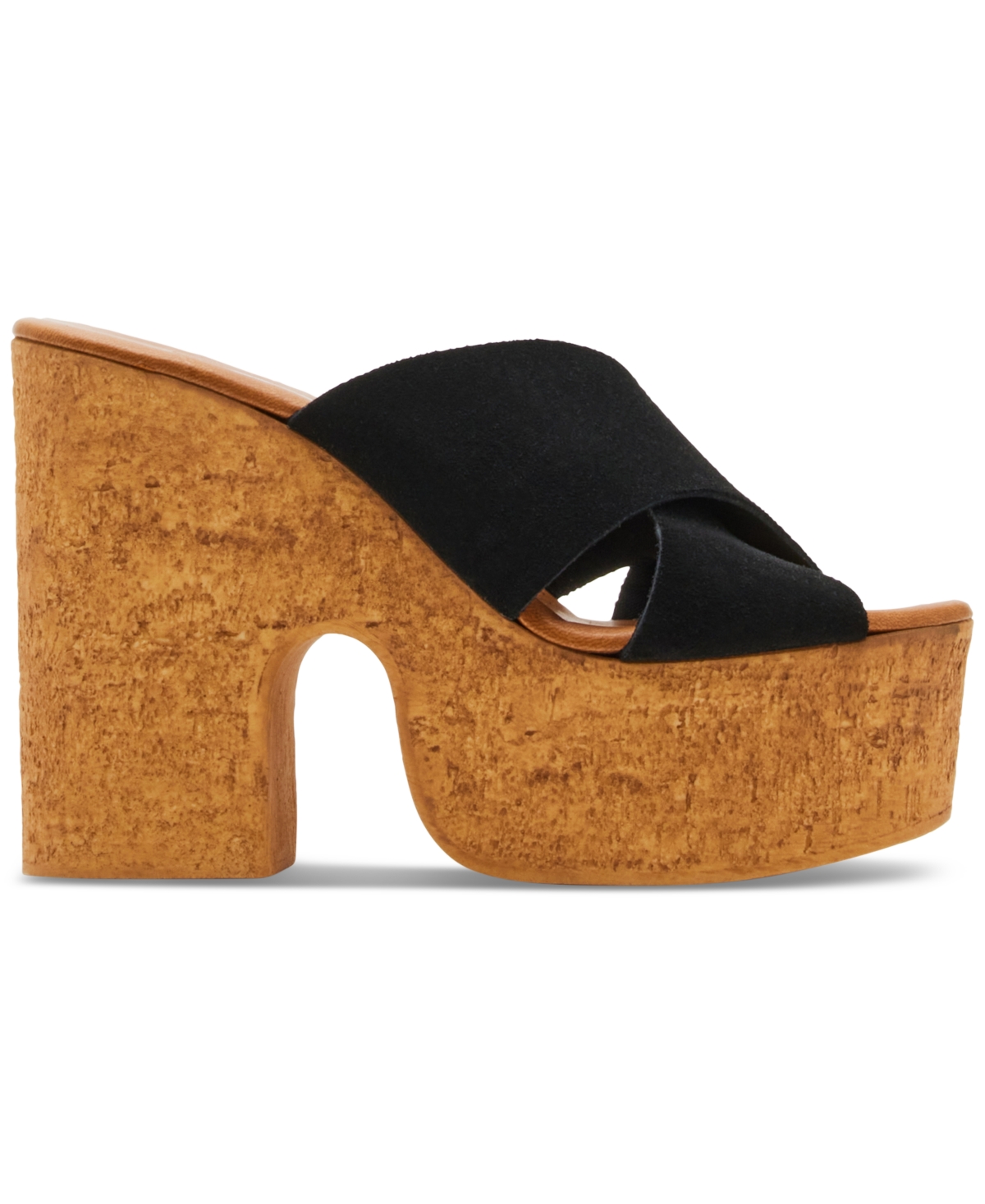 Steve Madden Saffron Platform Sandal In Black Suede