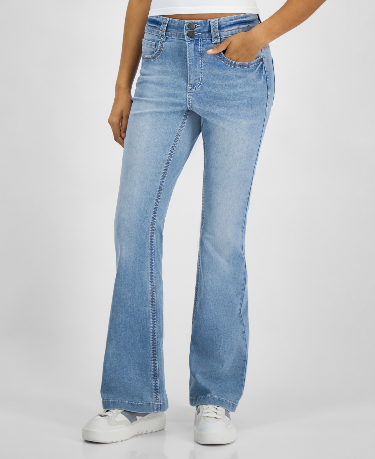 Dollhouse Juniors' High-Rise Flare-Leg Jeans