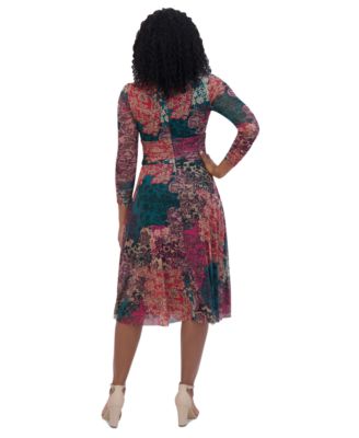 Women's Paisley-Print Gathered-Waist Dress