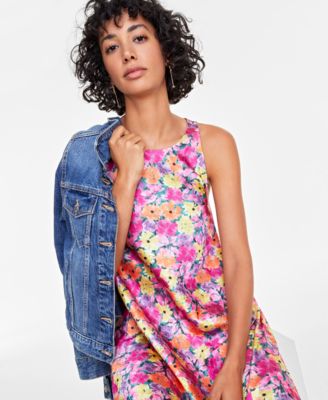 Women's Hammered Satin Sleeveless Midi Dress, Created for Macy's