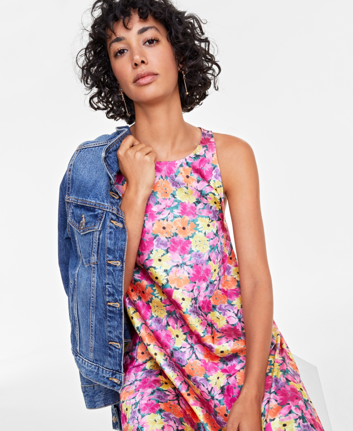 ON 34TH WOMEN'S HAMMERED SATIN SLEEVELESS MIDI DRESS, CREATED FOR MACY'S 