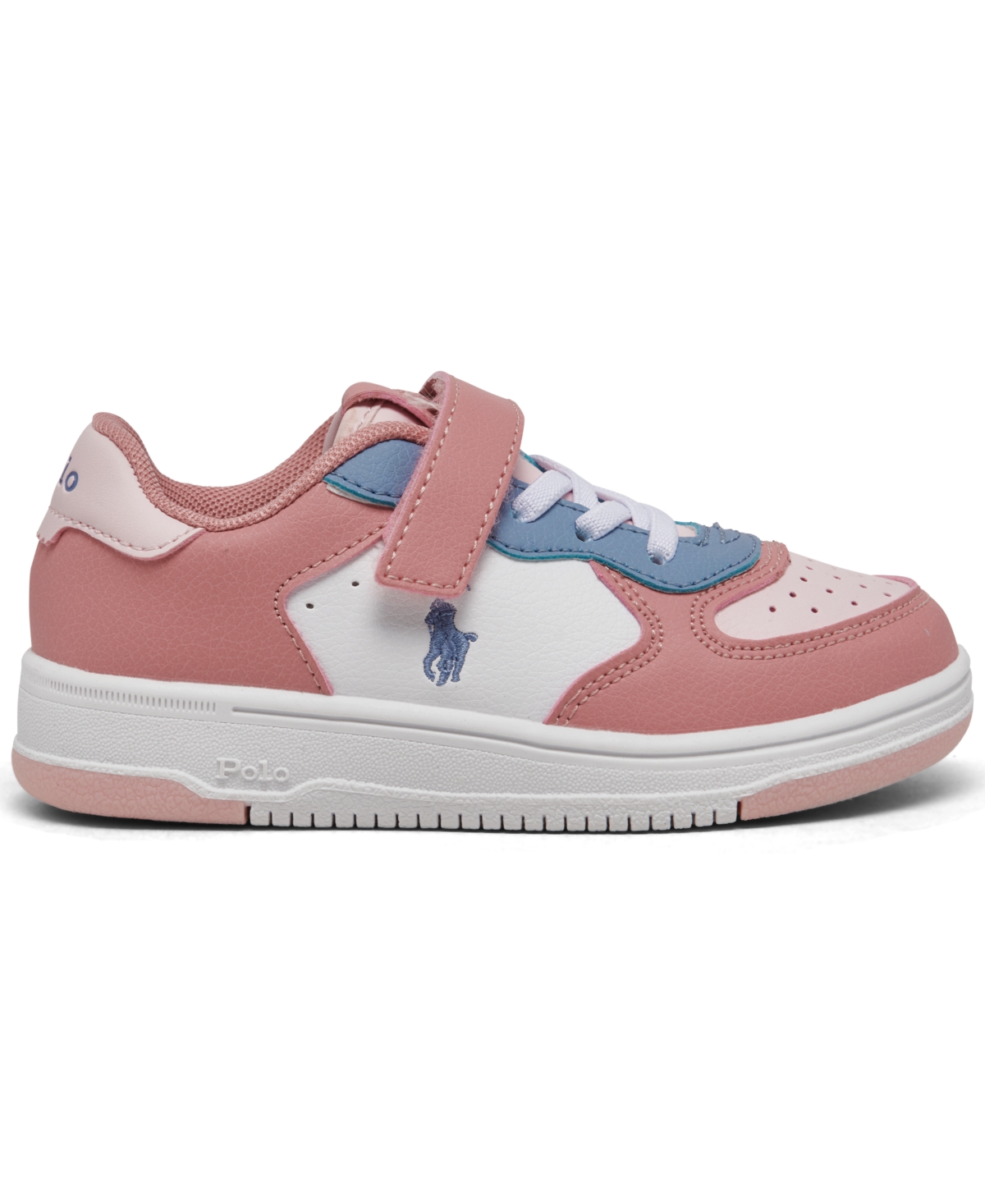 Polo Ralph Lauren Toddler Girls Masters Court Fastening Strap Casual Sneakers from Finish Line -Light Blue