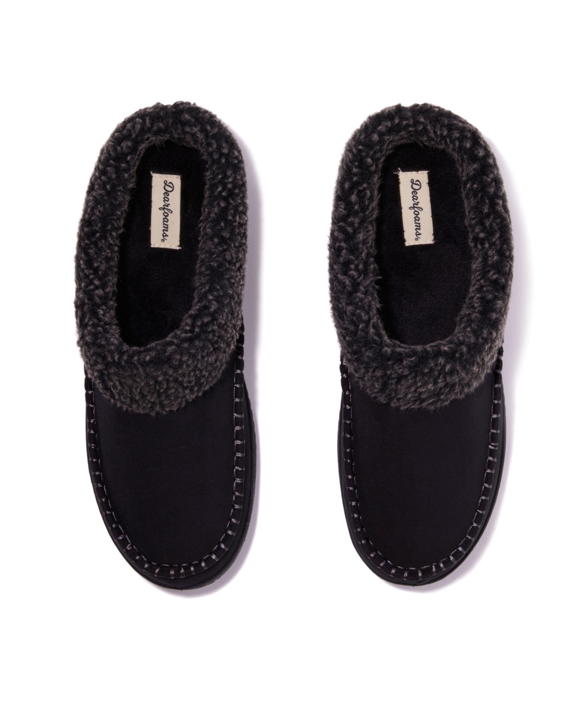 Dearfoams Men's Marshall Microsuede Moccasin Toe Clog House Shoe Slipper